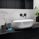 relaxdays Badezimmer-Set 4-teilig Weiß Transparent Modern Bild 5