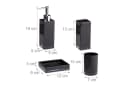 relaxdays Badezimmer-Set 4-teilig Schwarz Transparent Silber Bild 4