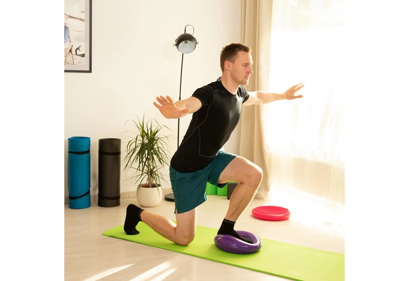 relaxdays Ballsitzkissen Balance mit Luftpumpe, Schwarz - Bild 3
