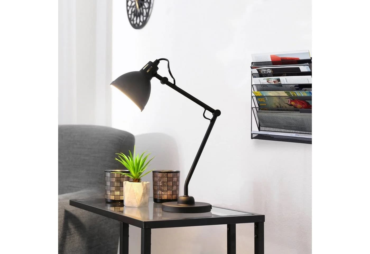 relaxdays Zeitungsständer Wand Schwarz - 5 Fächer + Ablage - Bild 5