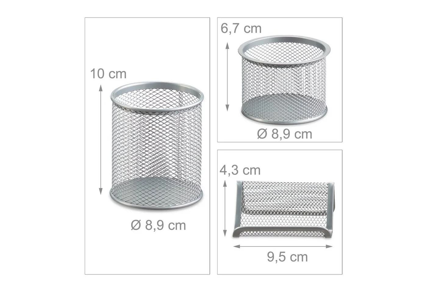 relaxdays Schreibtisch Organizer Set 6-teilig silber - Bild 5