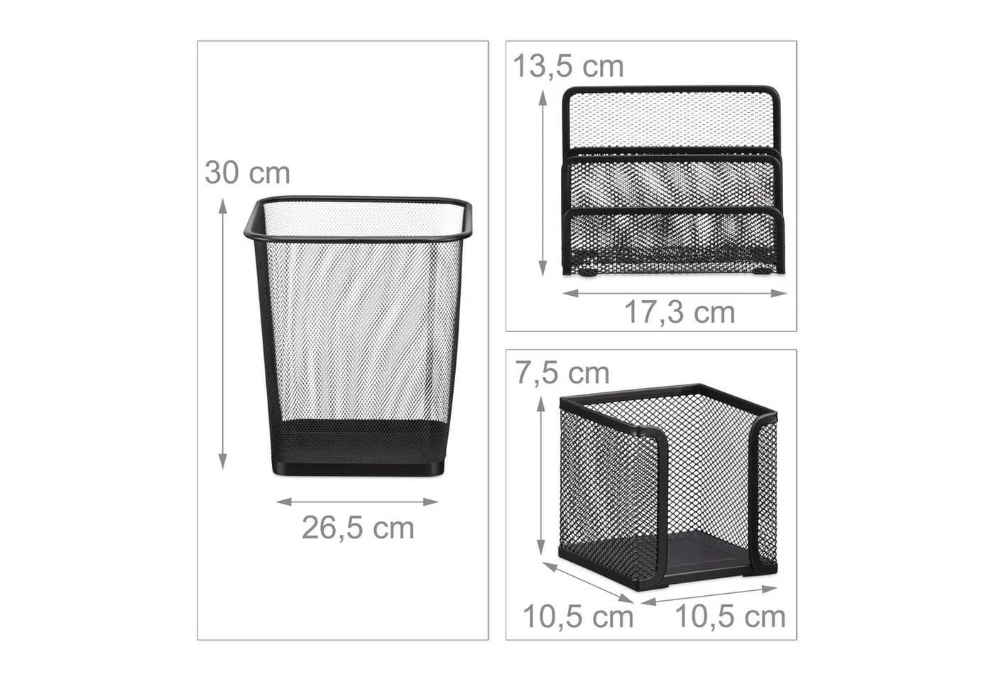 relaxdays Schreibtischaufsatz Schreibtisch Organizer Set 6-teilig Schwarz - Bild 4
