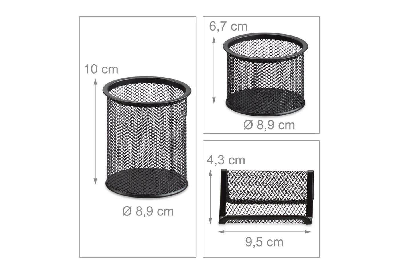 relaxdays Schreibtischaufsatz Schreibtisch Organizer Set 6-teilig Schwarz - Bild 5
