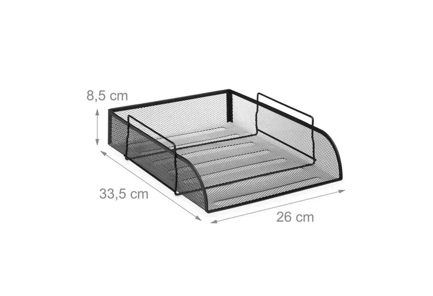relaxdays Briefablage stapelbar schwarz Metall Mesh-Design - Bild 3