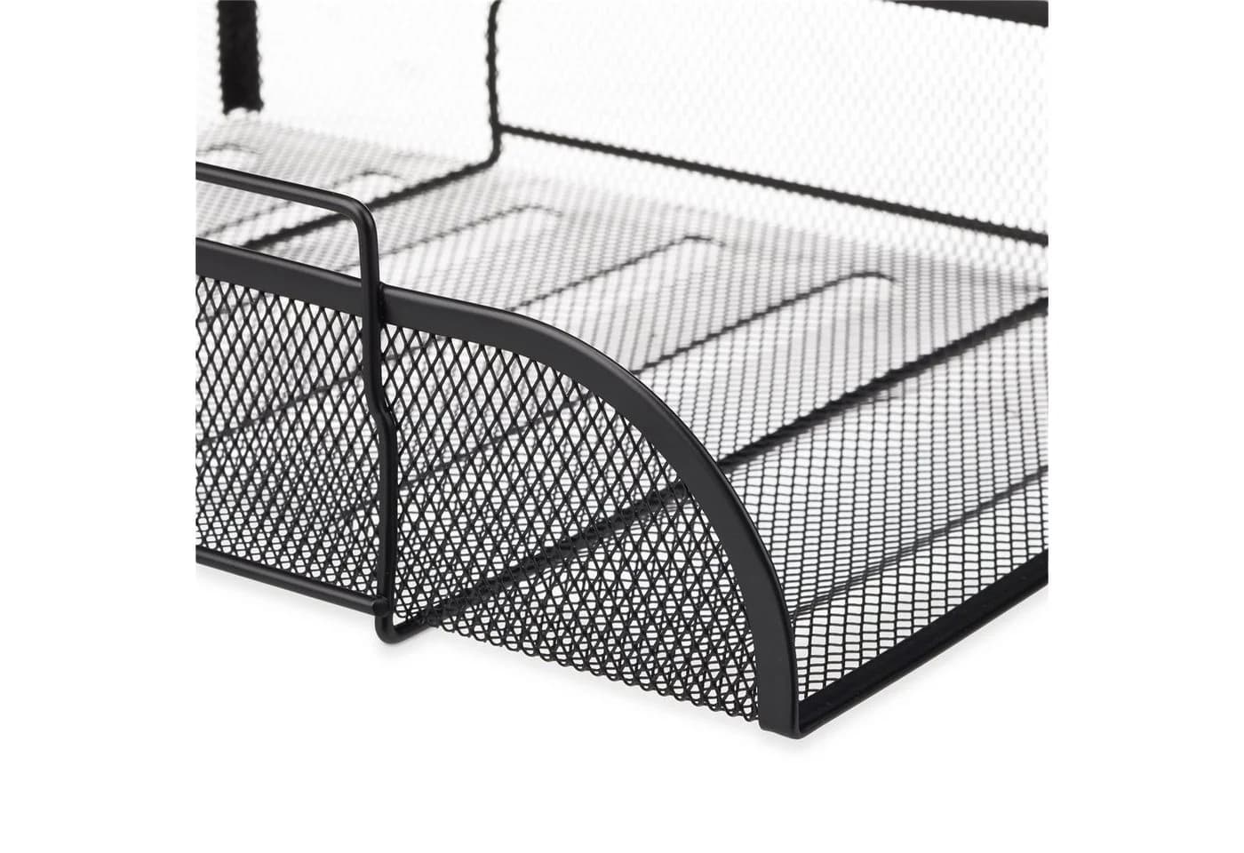 relaxdays Briefablage stapelbar schwarz Metall Mesh-Design - Bild 4