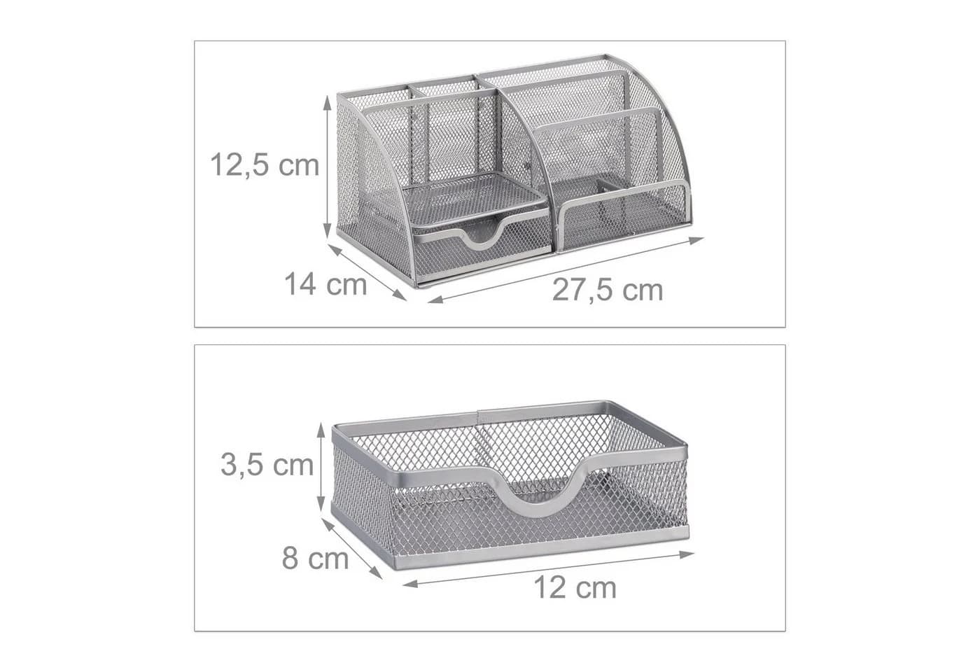 relaxdays Schreibtischorganizer 6 Ablagen Metall silber - Bild 3