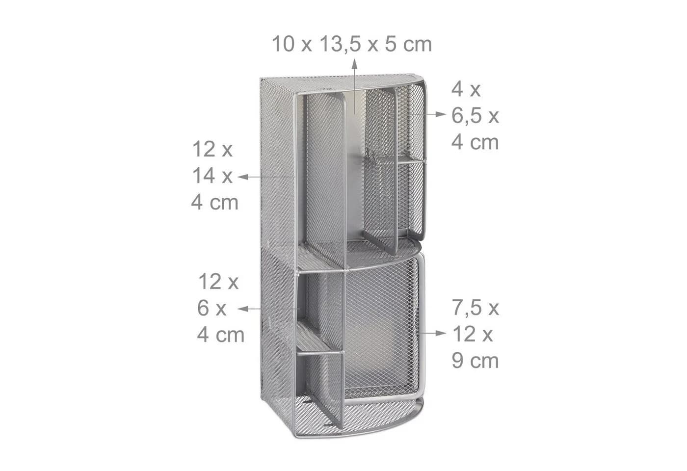 relaxdays Schreibtischorganizer 6 Ablagen Metall silber - Bild 4