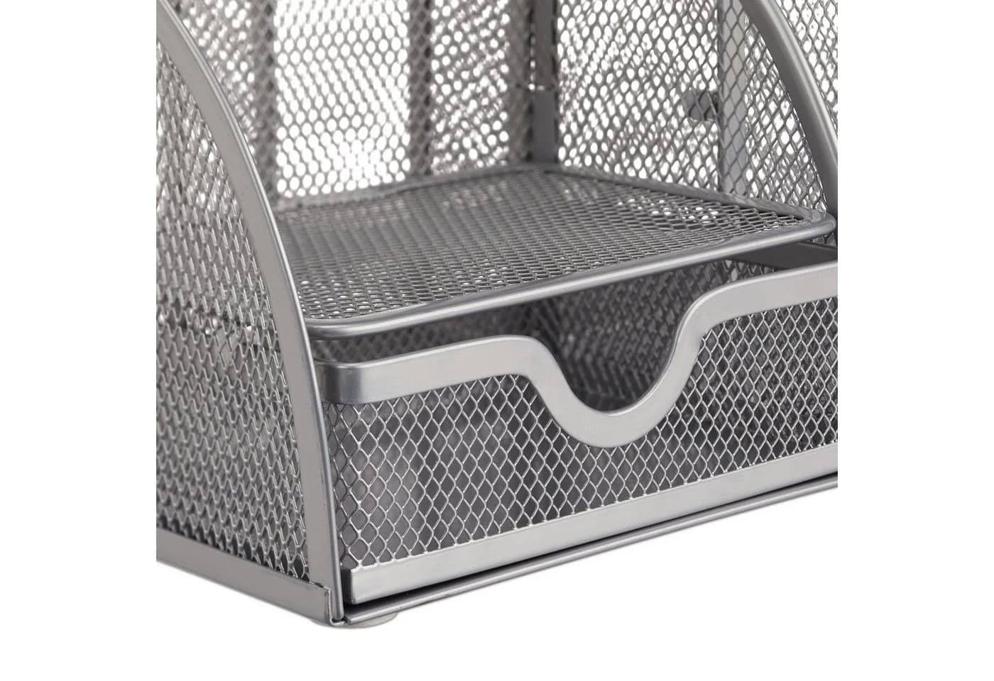 relaxdays Schreibtischorganizer 6 Ablagen Metall silber - Bild 5