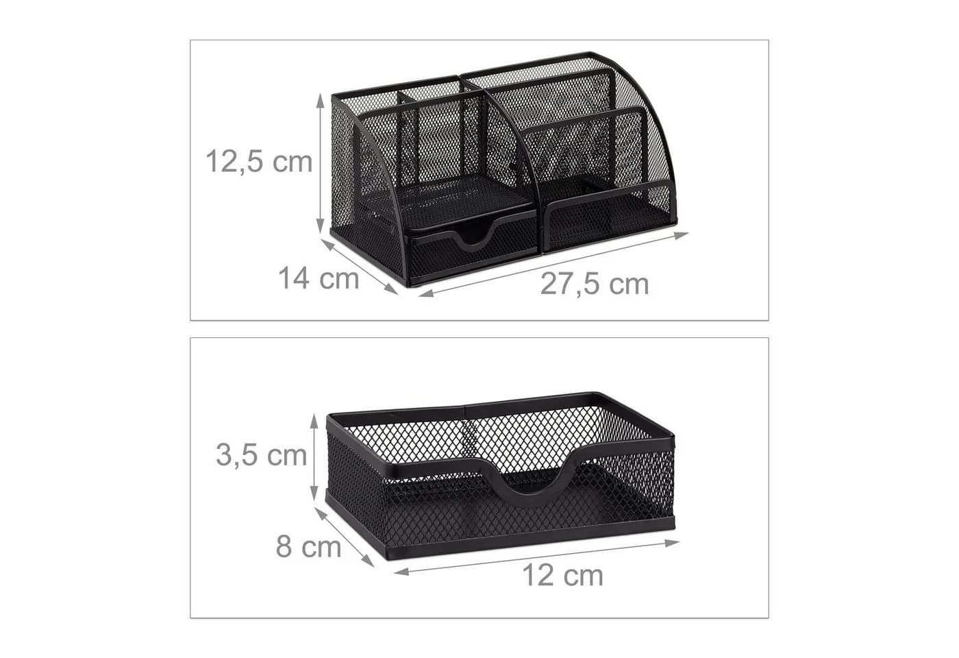 relaxdays Schreibtischorganizer Metall 6 Ablagen Schwarz - Bild 3