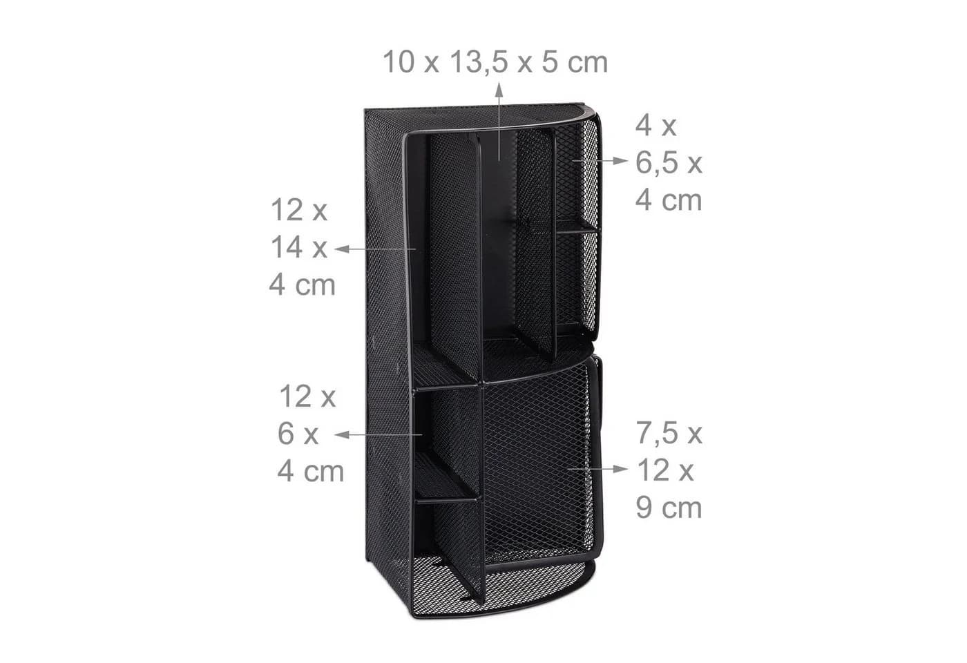 relaxdays Schreibtischorganizer Metall 6 Ablagen Schwarz - Bild 4