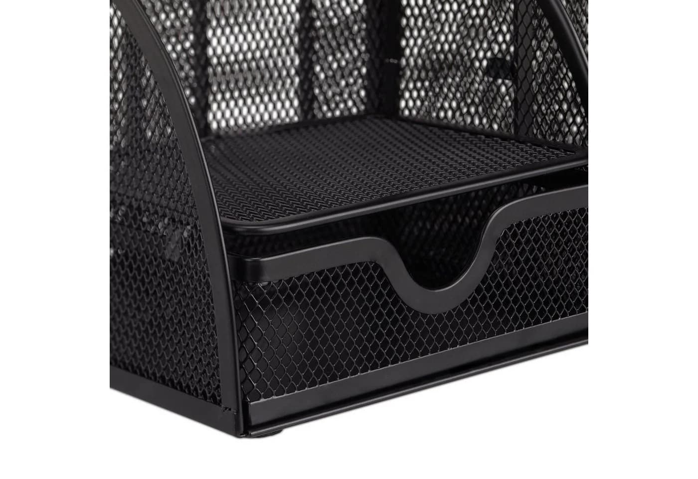 relaxdays Schreibtischorganizer Metall 6 Ablagen Schwarz - Bild 5