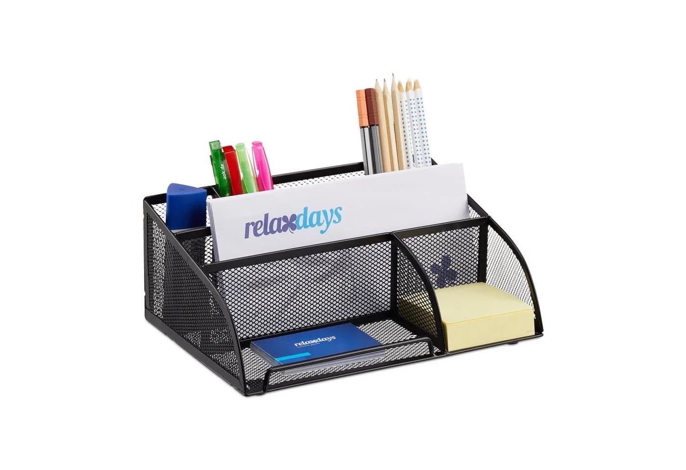 relaxdays Schreibtischorganizer 5 Ablagen Metall Schwarz - Bild 2
