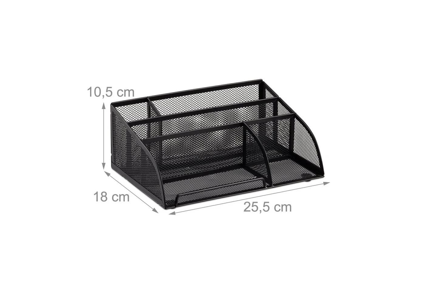relaxdays Schreibtischorganizer 5 Ablagen Metall Schwarz - Bild 3