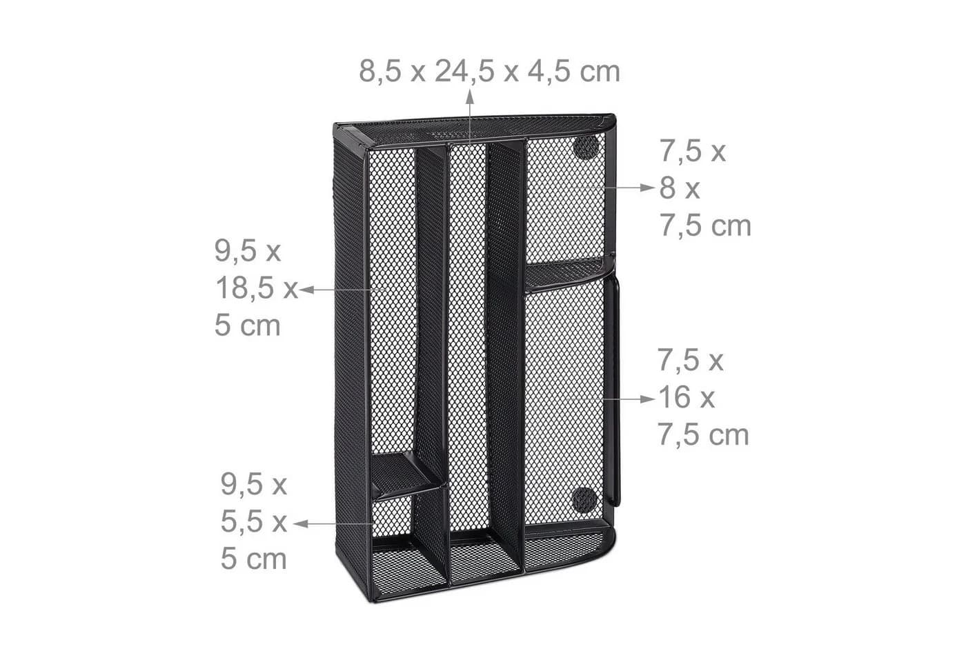 relaxdays Schreibtischorganizer 5 Ablagen Metall Schwarz - Bild 4