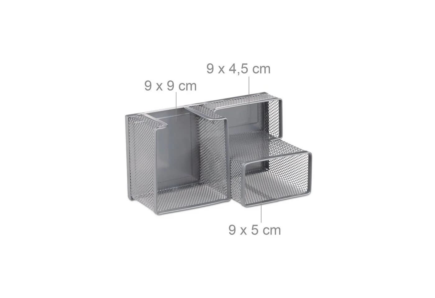 relaxdays Schreibtischorganizer Stiftehalter mit Zettelhalter Silber - Bild 4