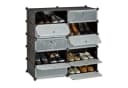 relaxdays Schuhschrank mit 10 Fächern Schwarz Transparent Bild 2