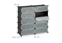 relaxdays Schuhschrank mit 10 Fächern Schwarz Transparent Bild 4
