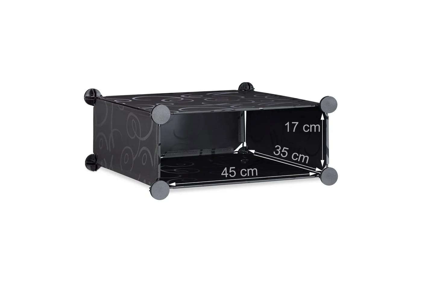 relaxdays Schuhschrank mit 10 Fächern Schwarz Transparent - Bild 5