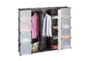 relaxdays Kleiderschrank Stecksystem 14 Fächer Schwarz Bild 3