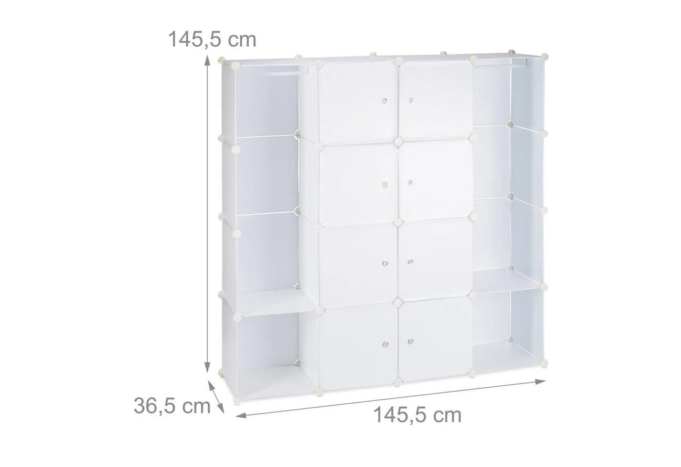 relaxdays Kleiderschrank Stecksystem 12 Fächer Weiß - Bild 4