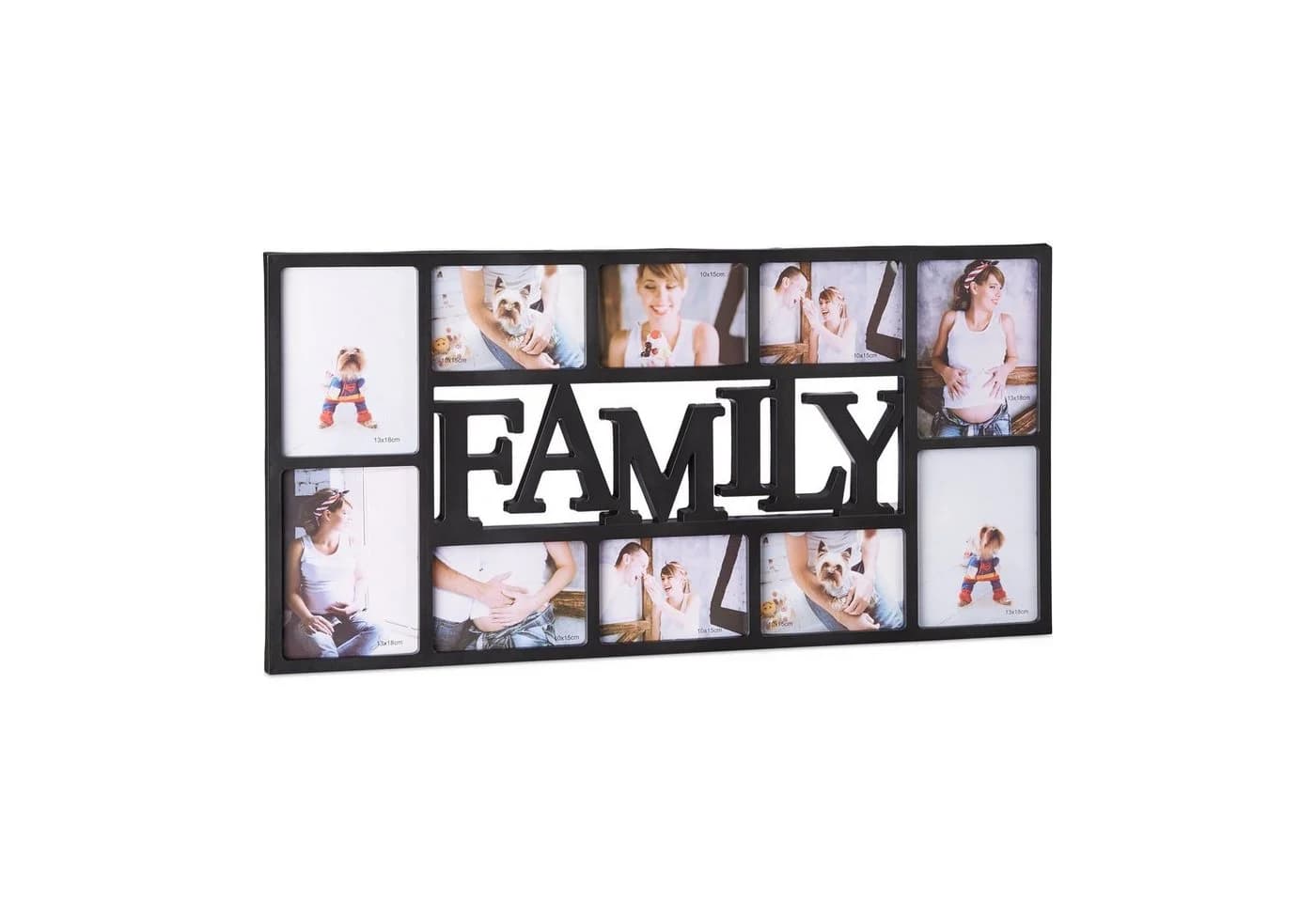 relaxdays Collagerahmen Familie für 10 Fotos Schwarz - Bild 2