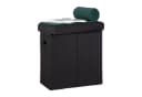 relaxdays Faltbarer Sitzhocker Schwarz Leinen-Optik Aufbewahrungsbox Bild 2
