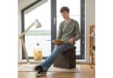 relaxdays Faltbarer Sitzhocker Schwarz Leinen-Optik Aufbewahrungsbox Bild 3