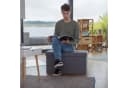 relaxdays Faltbare Sitzbank Leinen Dunkelgrau mit Stauraum Bild 1