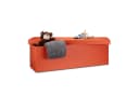 relaxdays Faltbare Sitzbank aus Kunstleder orange Bild 2