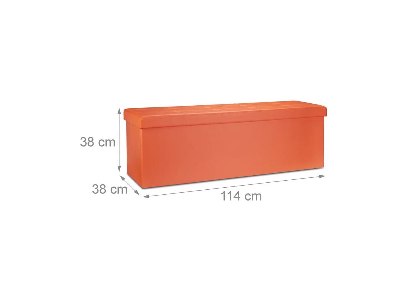 relaxdays Faltbare Sitzbank aus Kunstleder orange - Bild 3