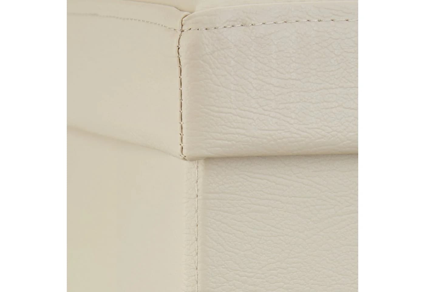 relaxdays Faltbare Sitzbank aus Kunstleder Creme mit Stauraum - Bild 5