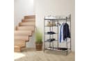 relaxdays Garderobenschrank Metall COUNTRY mit Stoffbezug schwarz Bild 5