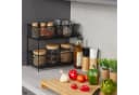 relaxdays Küchen Organizer 2 Ausziehkörbe Schwarz Metall Bild 1