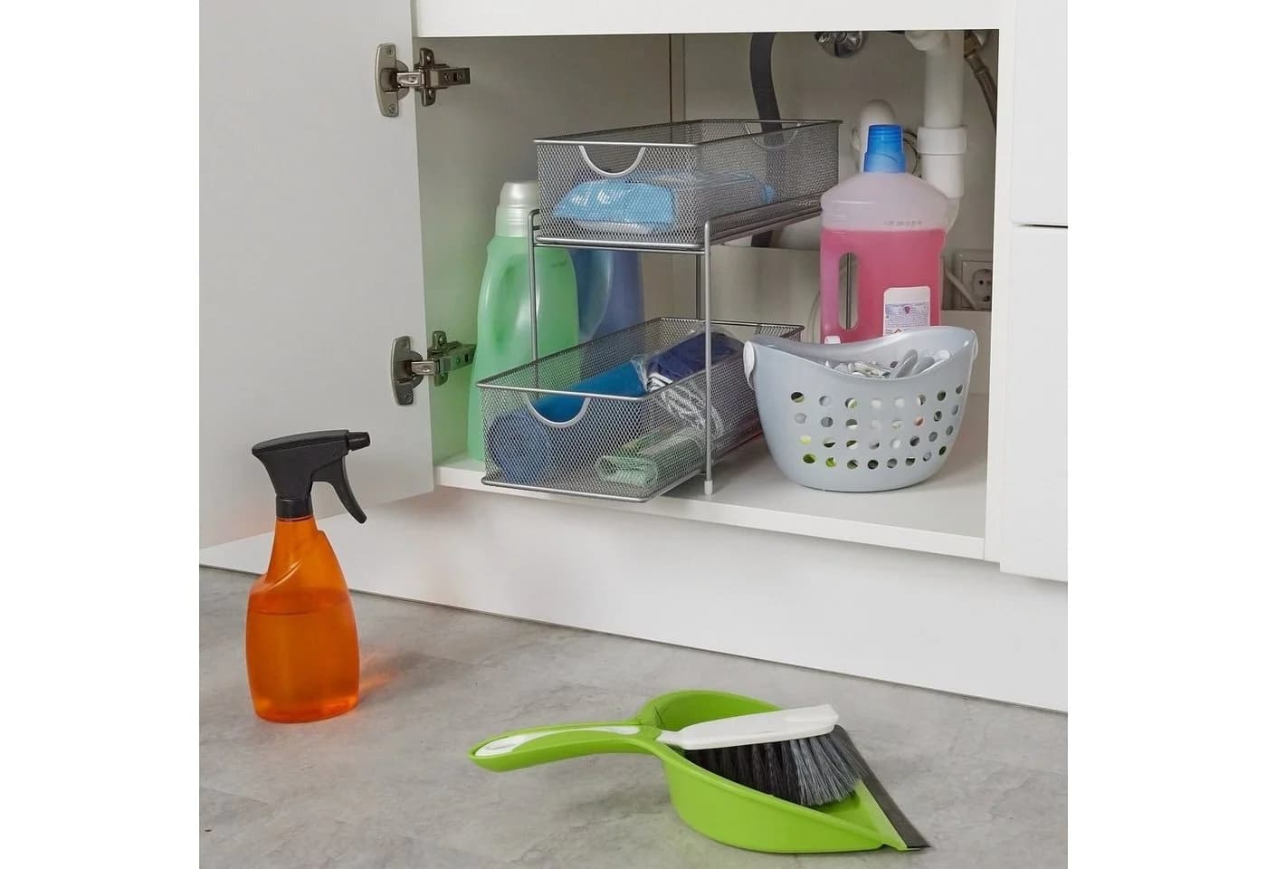 relaxdays Küchen Organizer 2 Ausziehkörbe Schwarz Metall - Bild 5
