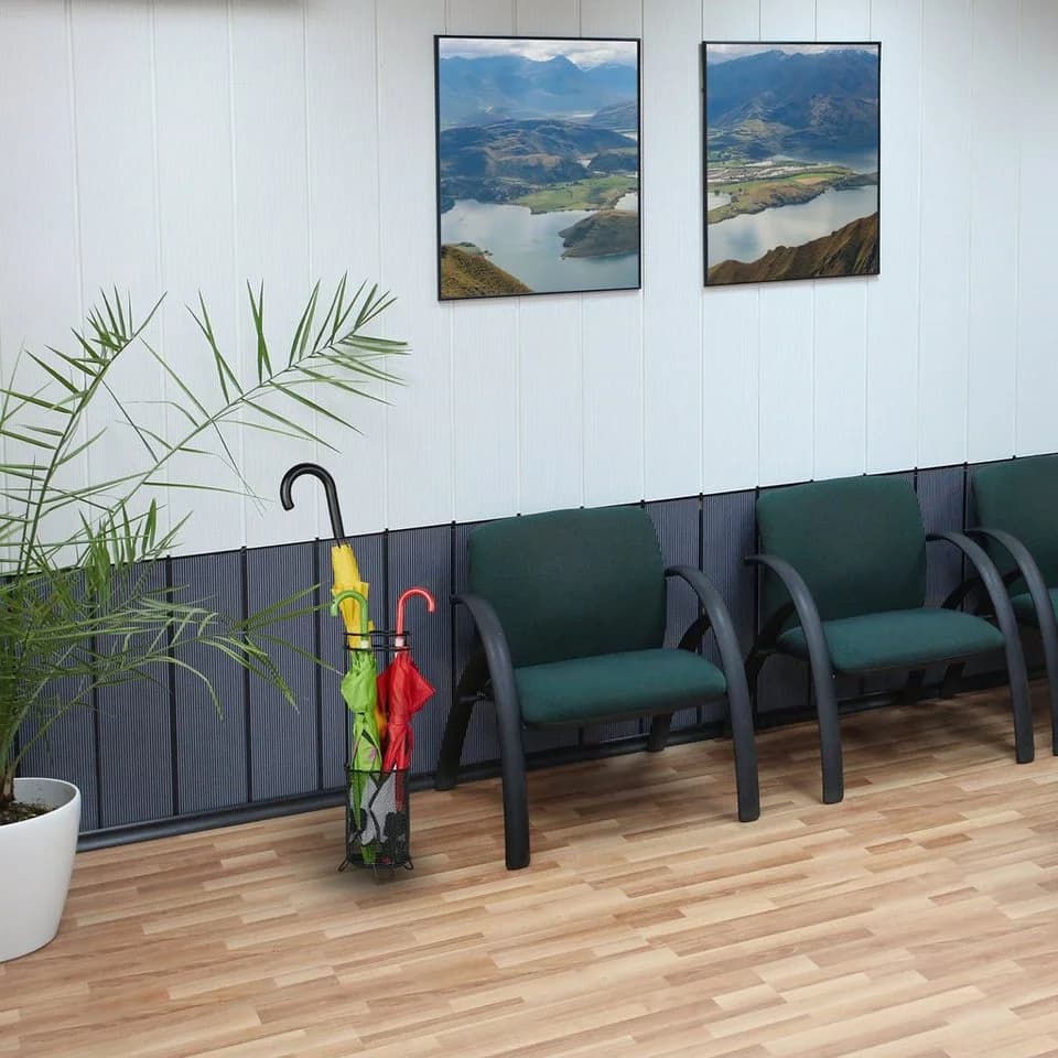 relaxdays Schirmständer aus Metall Schwarz Modernes Mesh-Design