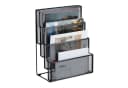 relaxdays Zeitungsständer Zeitschriftenhalter Metall 4 Fächer Schwarz Bild 2