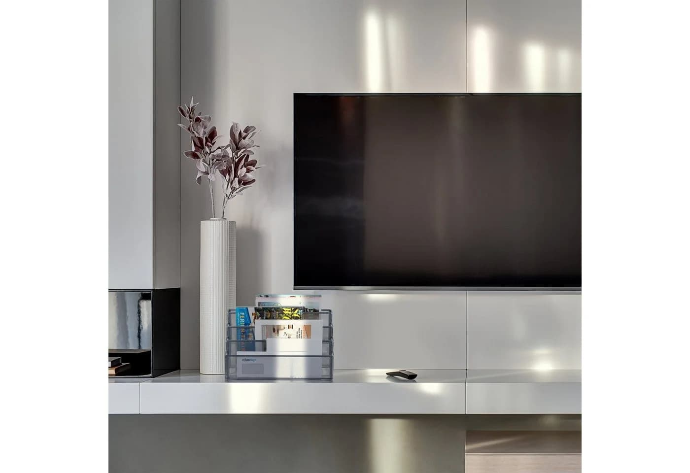 relaxdays Zeitschriftenständer Metall 4 Fächer Schwarz Modern - Bild 5