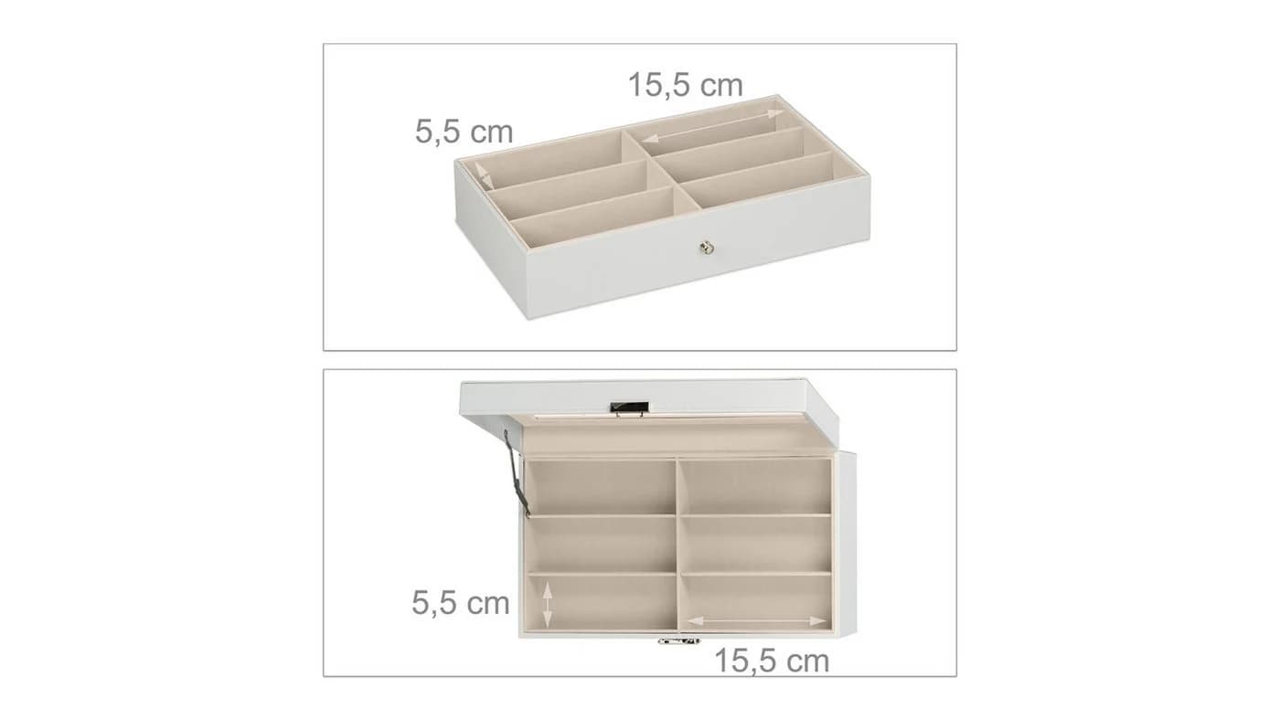 relaxdays Brillenbox für 12 Brillen, Weiß - Bild 5
