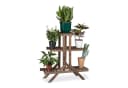 relaxdays Blumenständer Blumentreppe 3 Ebenen Schokobraun Holz Bild 2