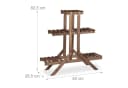 relaxdays Blumenständer Blumentreppe 3 Ebenen Schokobraun Holz Bild 4