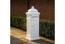 relaxdays Standbriefkasten Antik Weiß Gold Aluguss Bild 5