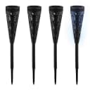 relaxdays LED Solarleuchte 4er Pack Schwarz Fackel-Design Bild 2