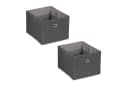 relaxdays Aufbewahrungsbox 2er Set Dunkelgrau Faltbar Bild 2