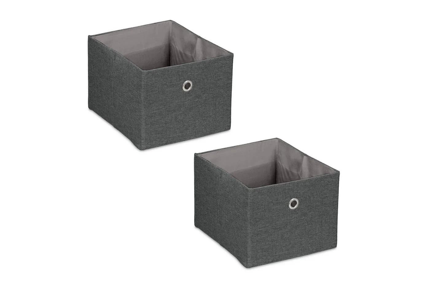 relaxdays Aufbewahrungsbox 2er Set Dunkelgrau Faltbar - Bild 2
