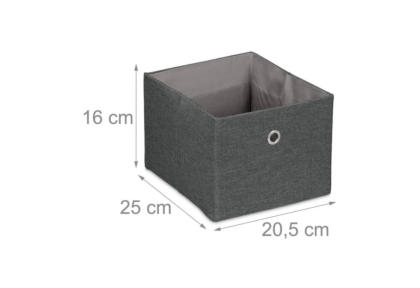 relaxdays Aufbewahrungsbox 2er Set Dunkelgrau Faltbar - Bild 4