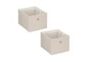 relaxdays Aufbewahrungsbox 2er Set Beige Stoffboxen Faltbar Bild 2