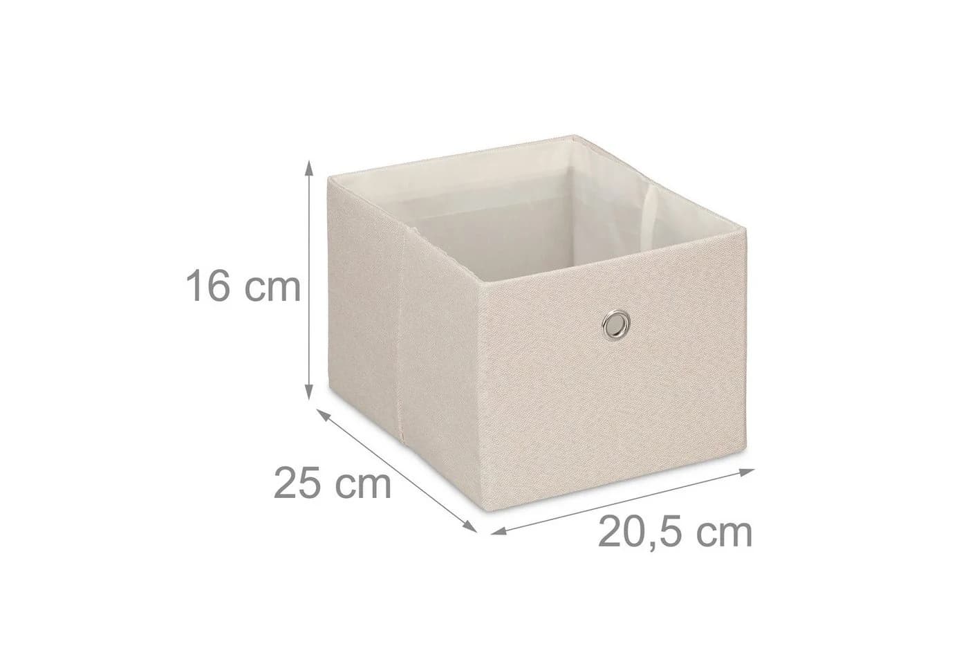 relaxdays Aufbewahrungsbox 2er Set Beige Stoffboxen Faltbar - Bild 4