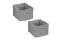 relaxdays Aufbewahrungsbox 2er Set Grau Silber Stoffboxen Faltbar Bild 2