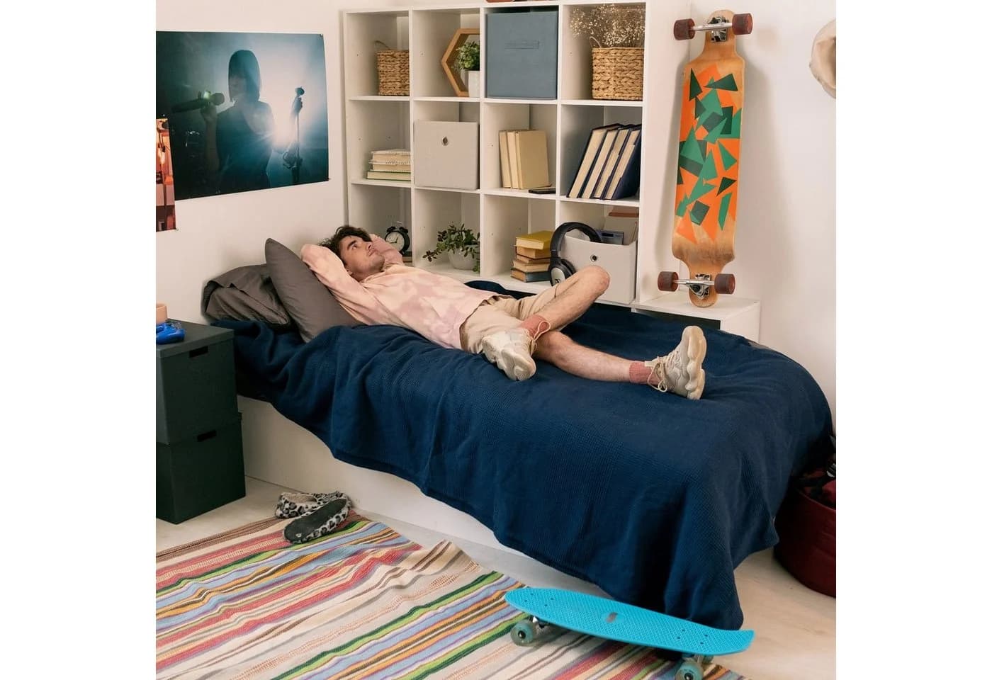 relaxdays Aufbewahrungsbox 2er Set Grau Silber Stoffboxen Faltbar - Bild 3