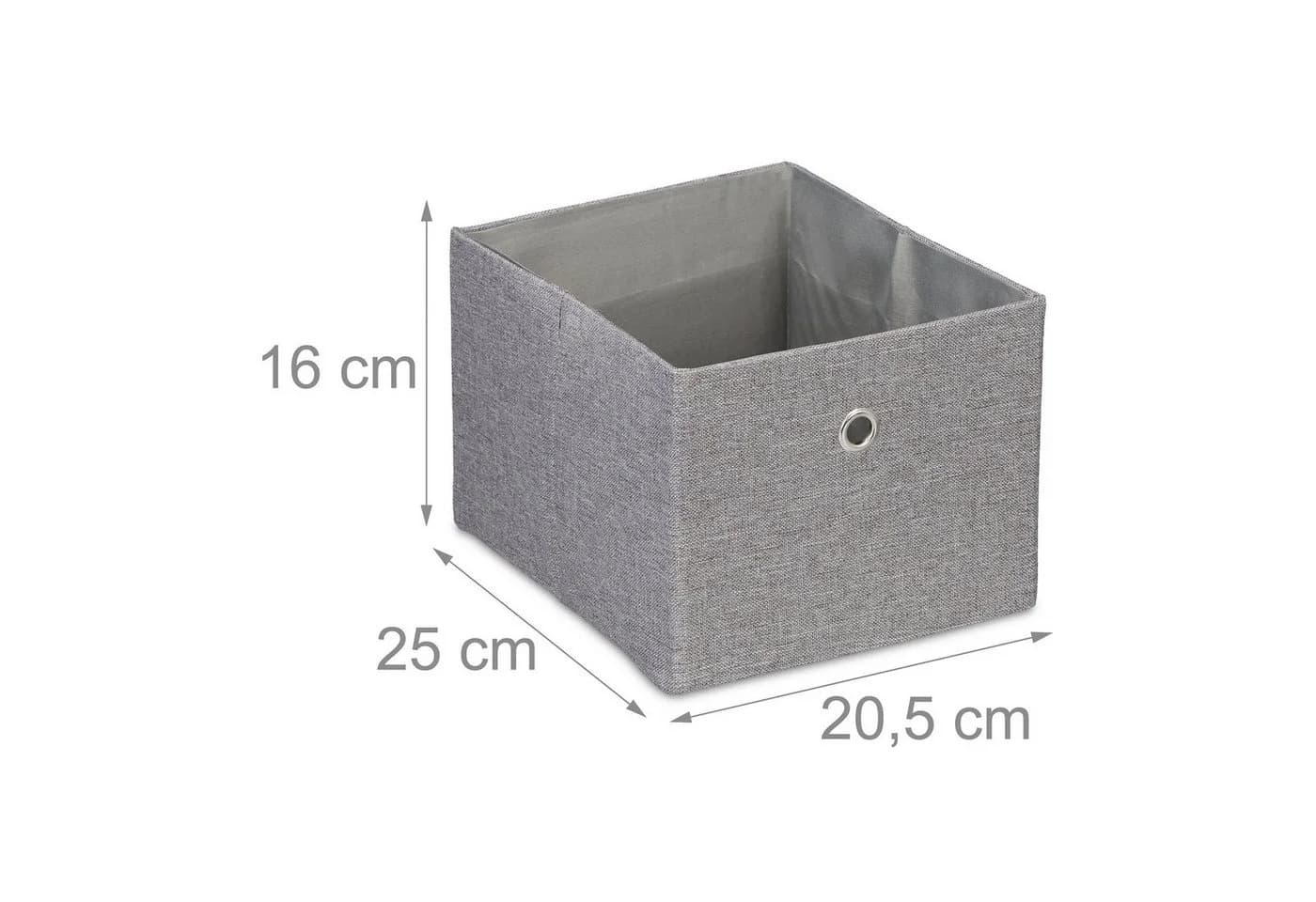 relaxdays Aufbewahrungsbox 2er Set Grau Silber Stoffboxen Faltbar - Bild 4